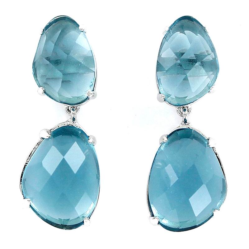rinka◆アクアマリン×ハーキマーダイヤモンド水晶 イヤリング 他 Color Milgrain]Ptアクアマリン/ダイヤモンド/リング(プラチナ